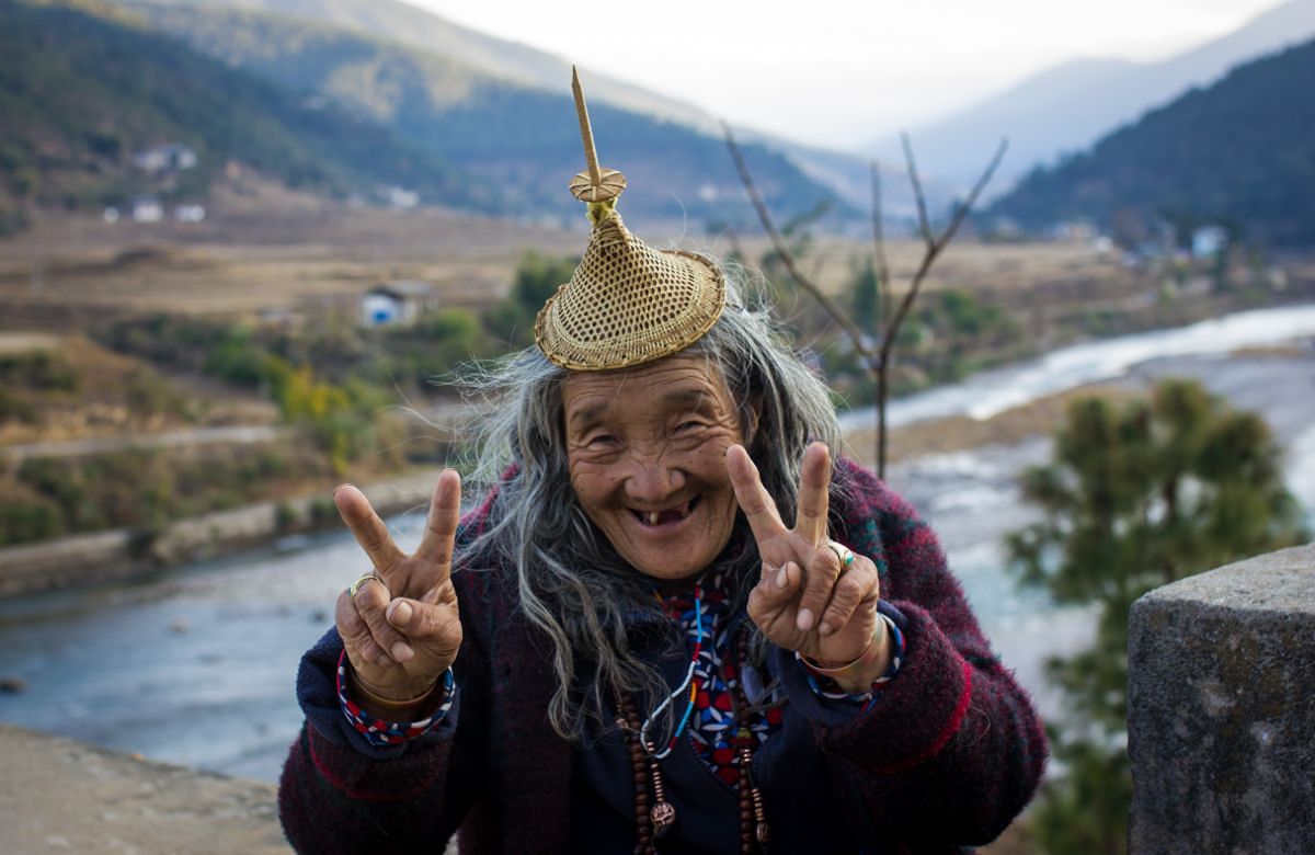 A Bhutanese elder smiling