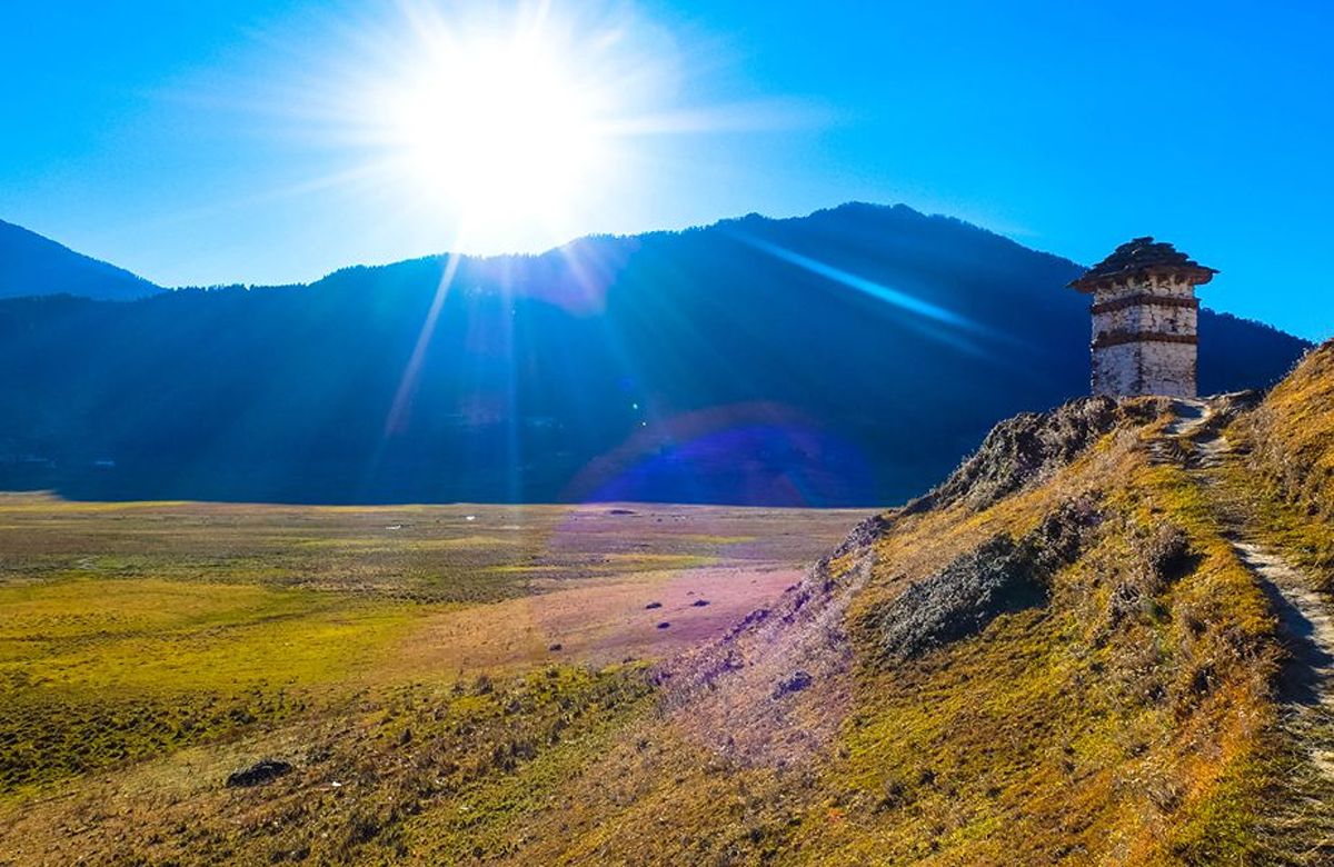 The Gangtey valley at sunrise
