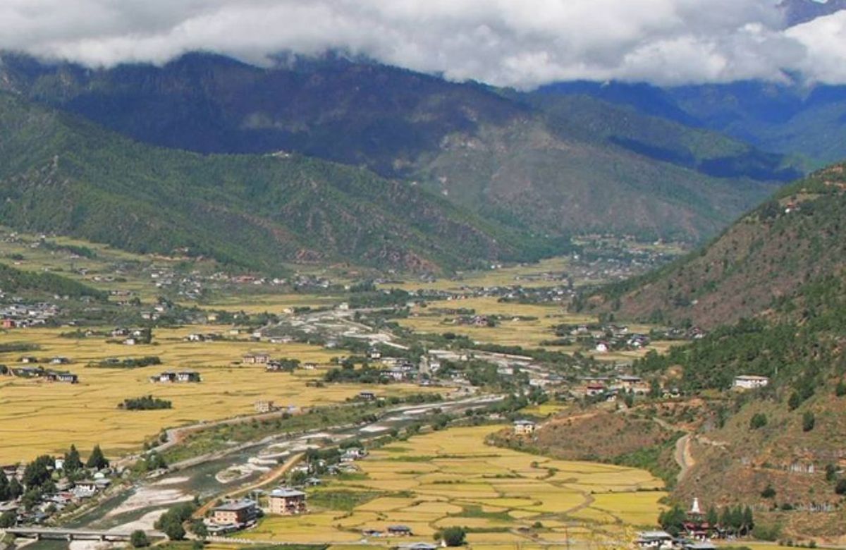 The Haa valley floor between forested ridges